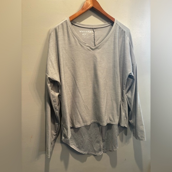 Korsa Gray Women's Top exercise athletic Flowey active - Picture 1 of 10